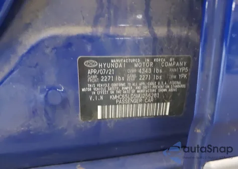 2021 Hyundai Ioniq Plug-In Hybrid Se from USA, damaged, VIN KMHC65LD5MU256281